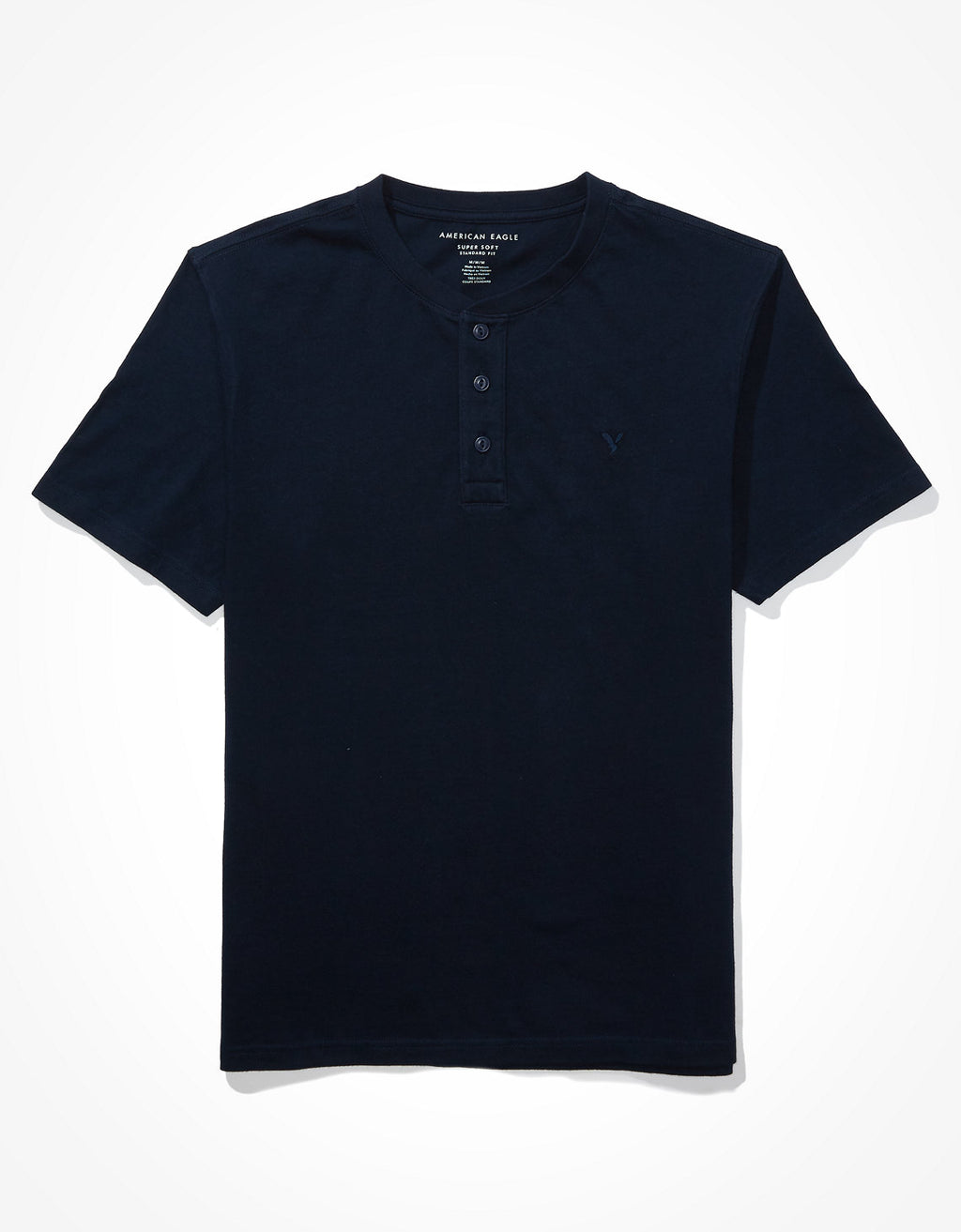 Polo sin Cuello cuello Henley manga corta Hombre AE - Azul 4165_1740_410_f