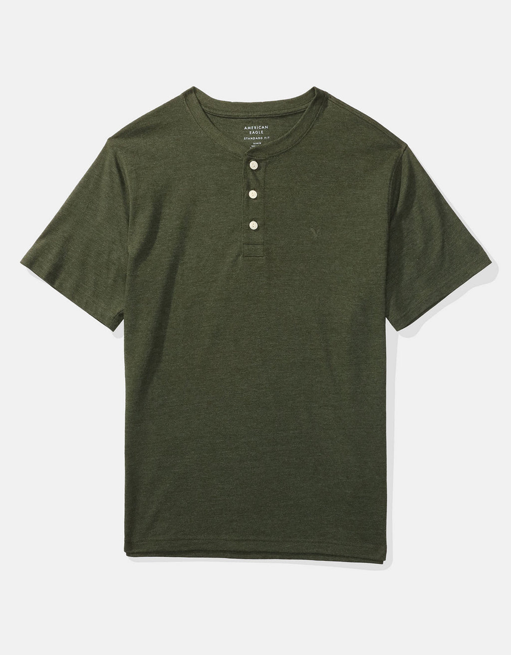 Camiseta Henley de manga corta de AE - Verde 4165_4907_305_f