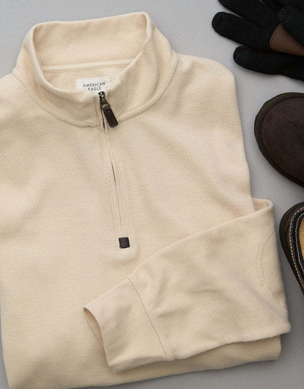 Polo sin Cuello Manga Larga Cuello Henley Hombre AE - Generico