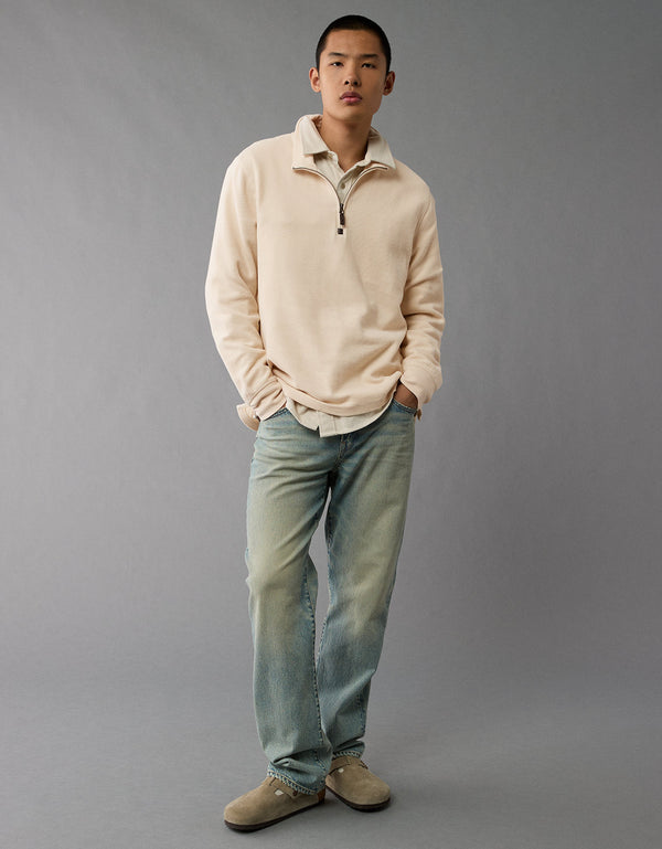 Polo sin Cuello Manga Larga Cuello Henley Hombre AE - Generico