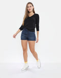 Polo sin Cuello manga larga cuello V Mujer AE - Negro 4373_8995_001_of
