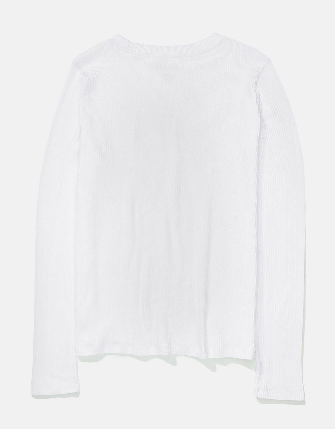 Polo sin Cuello manga larga cuello V Mujer AE - Blanco 4373_8995_100_b