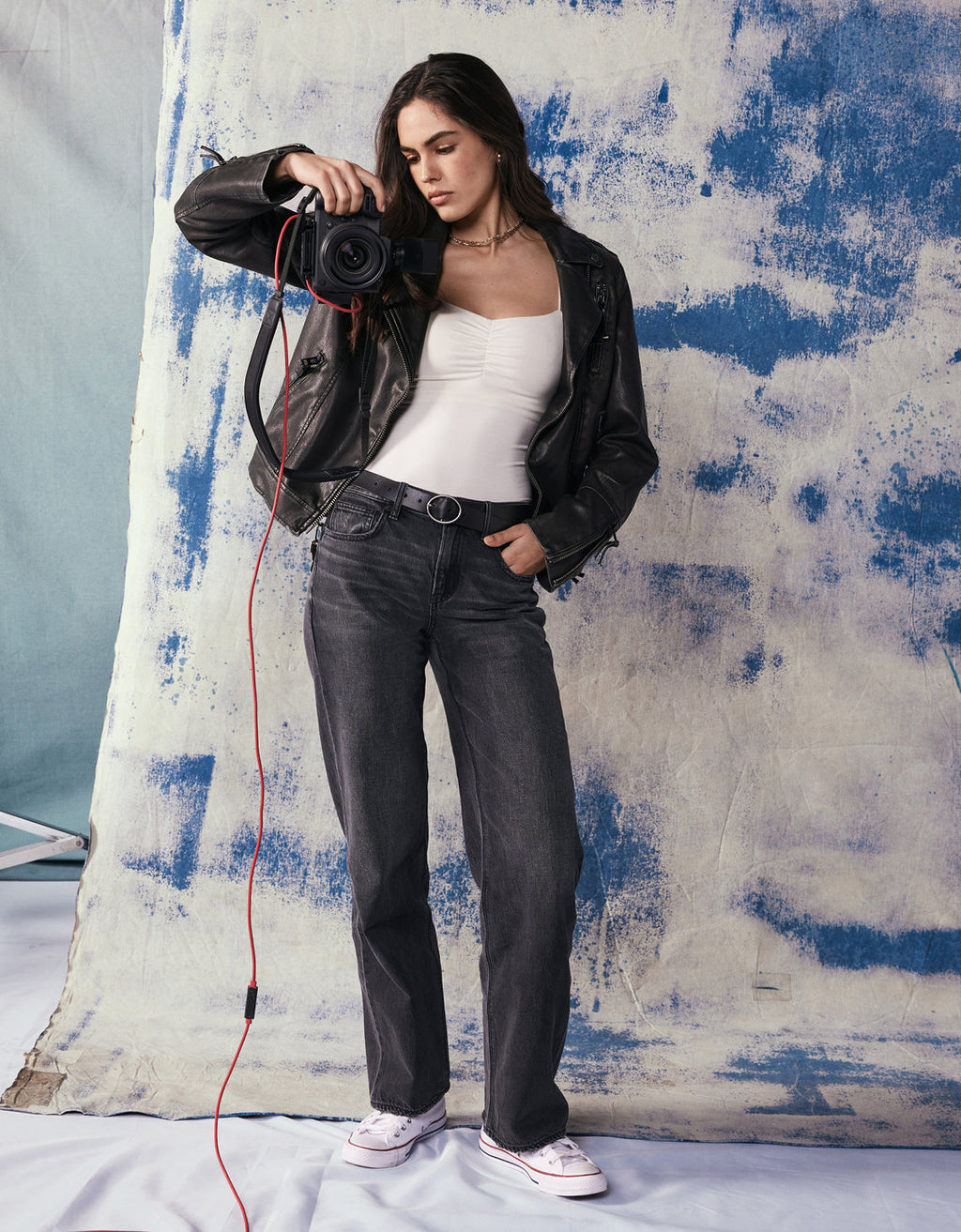 Jean Stovepipe Talle Alto Mujer AE - Negro 4435_5016_045_l1