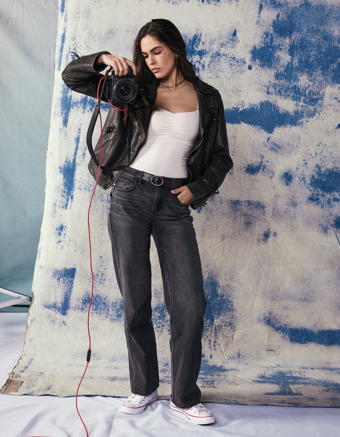 Jean Stovepipe Talle Alto Mujer AE - Negro 4435_5016_045_l1