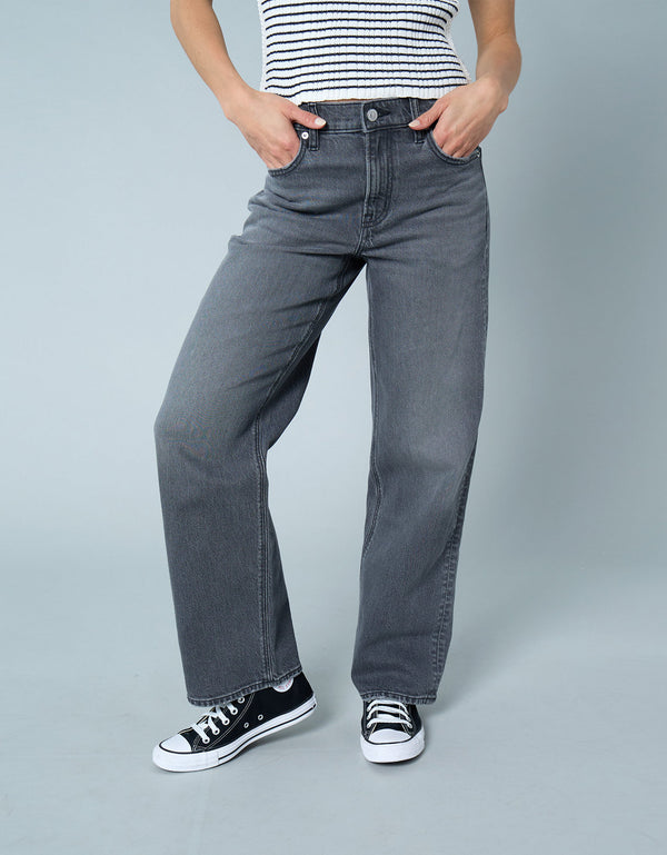 Jean AE Stretch de pierna recta de tiro alto. - Generico