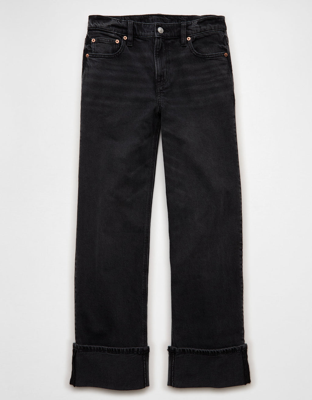 Jean Stovepipe Tiro Alto Ae - Negro 4435_5807_045_f