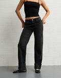 Jean Stovepipe Tiro Alto Ae - Negro 4435_5807_045_of