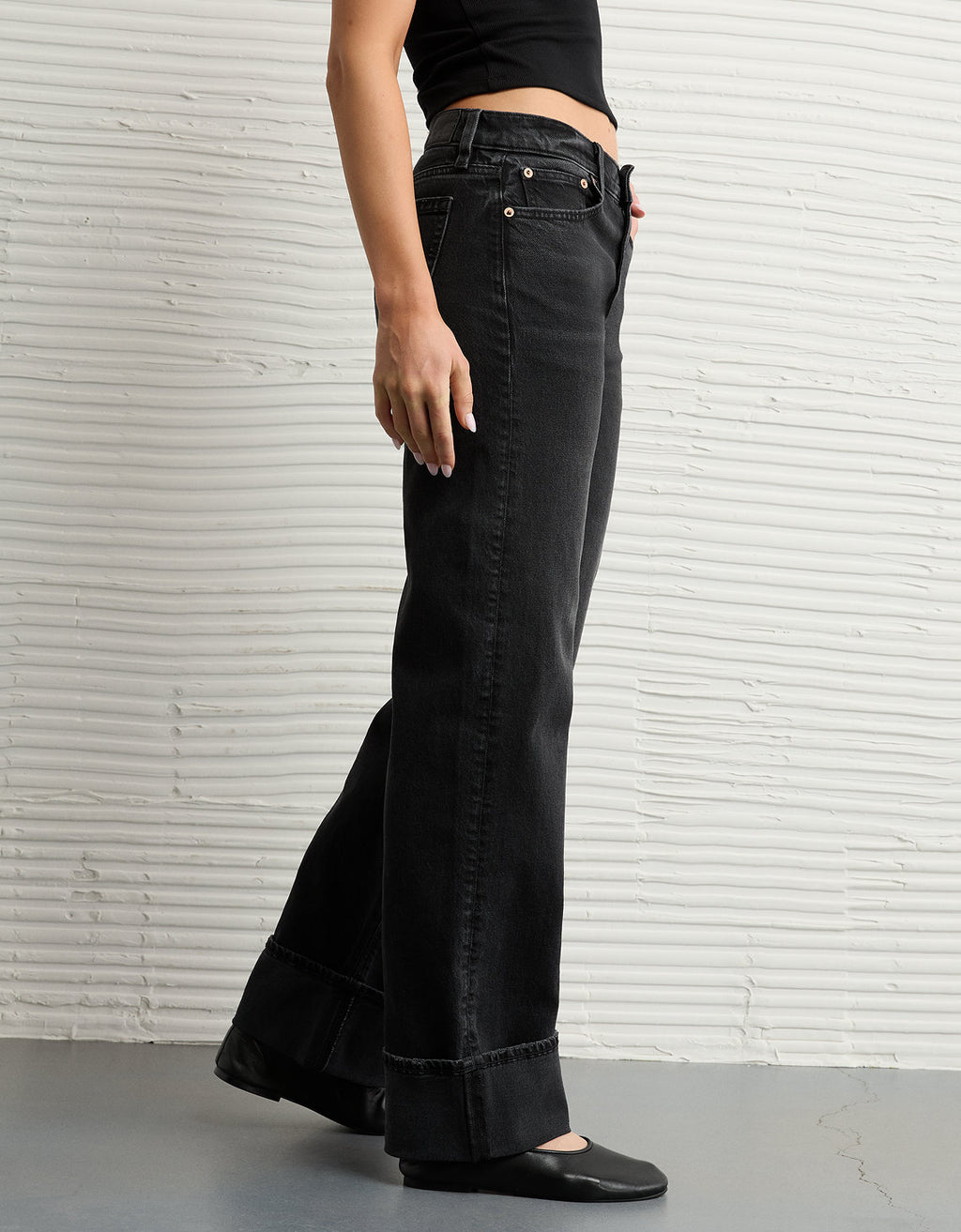 Jean Stovepipe Tiro Alto Ae - Negro 4435_5807_045_os