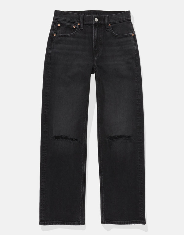 Jean Stovepipe Tiro Alto Ae - Negro