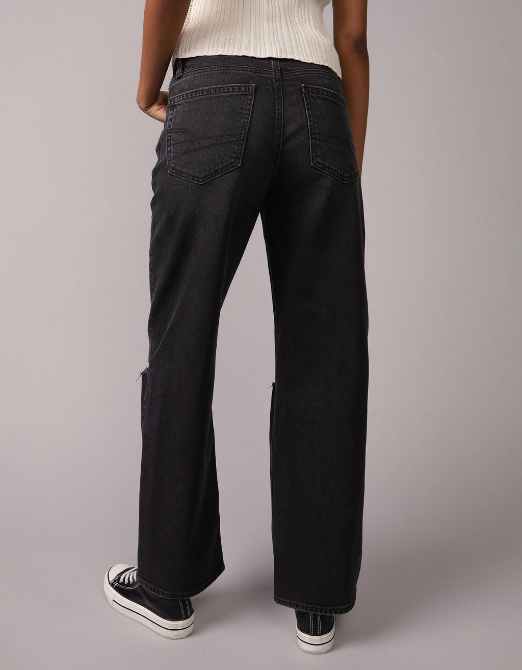 Jean Stovepipe Tiro Alto Ae - Negro 4435_5831_016_ob