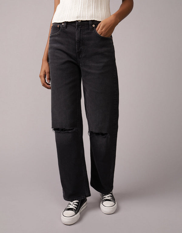 Jean Stovepipe Tiro Alto Ae - Negro