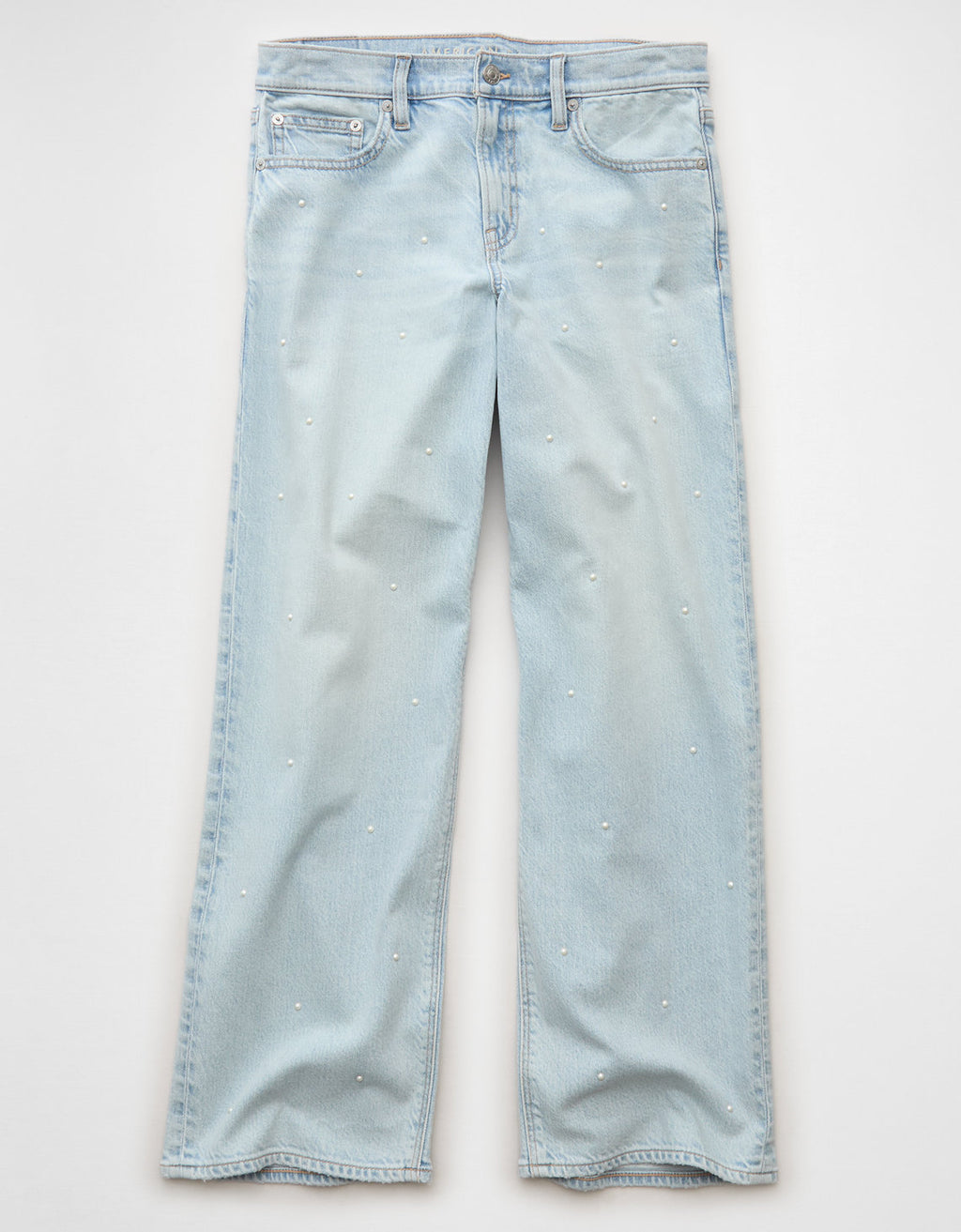 Jeans rectos de talle alto adornados de AE - Generico 4435_5942_841_f