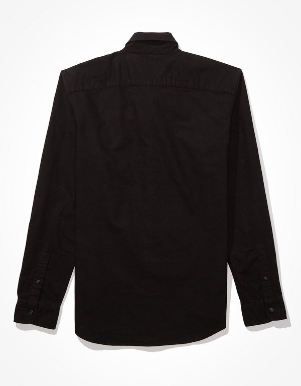 Camisa Slim fit Ae Oxford con botones - Negro