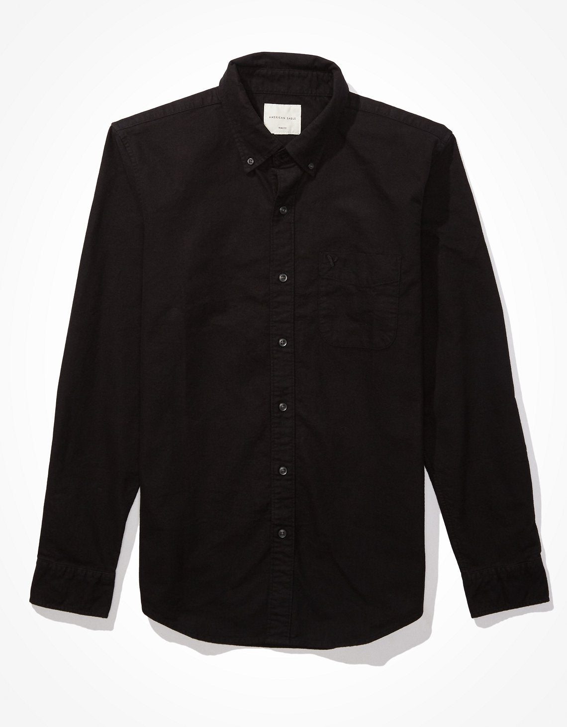 Camisa Slim fit Ae Oxford con botones - Negro 5153_2100_001_f