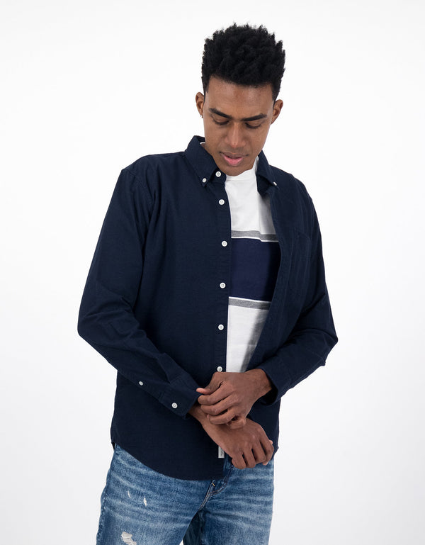 Camisa Slim fit Ae Oxford con botones - Azul