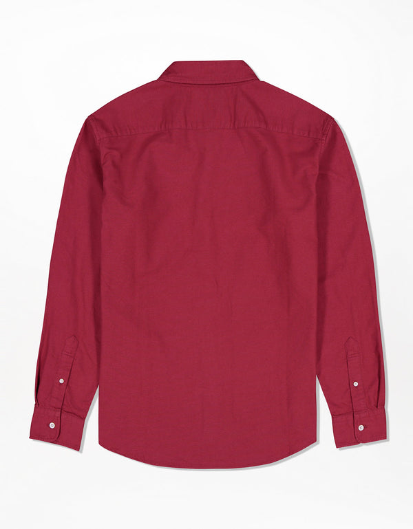 Camisa Slim fit Ae Oxford con botones - Rojo