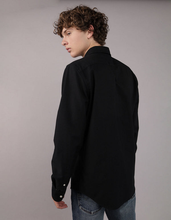 Camisa Oxford Slim Fit Ae - Negro