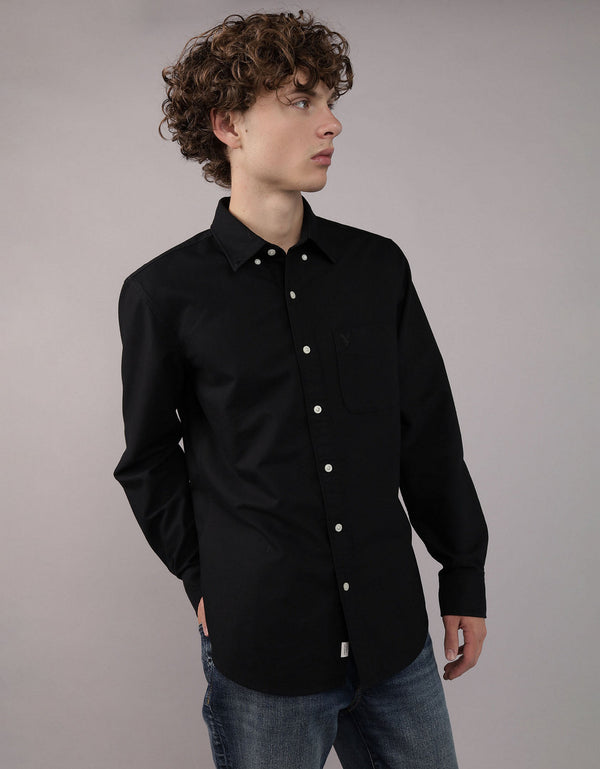 Camisa Oxford Slim Fit Ae - Negro