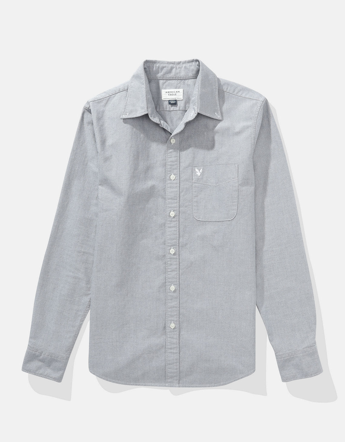 Camisa Oxford Slim Fit Ae - Gris 5153_2830_020_f