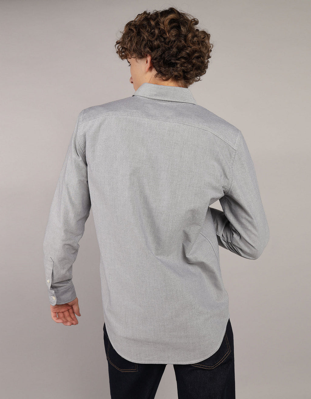 Camisa Oxford Slim Fit Ae - Gris 5153_2830_020_ob