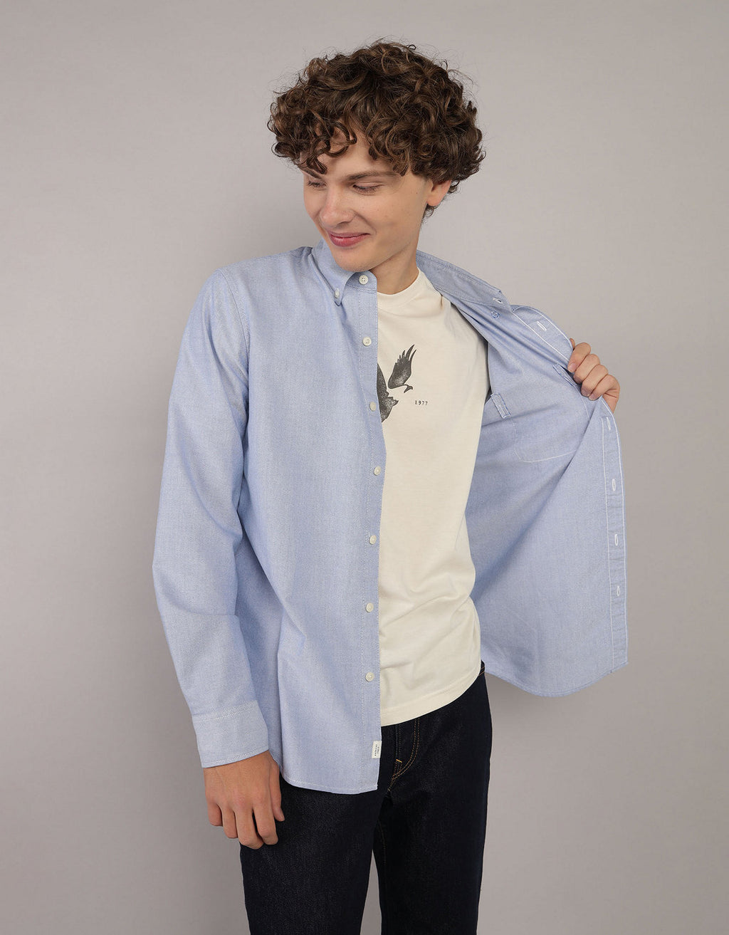 Camisa Oxford Slim Fit Ae - Azul 5153_2830_400_of