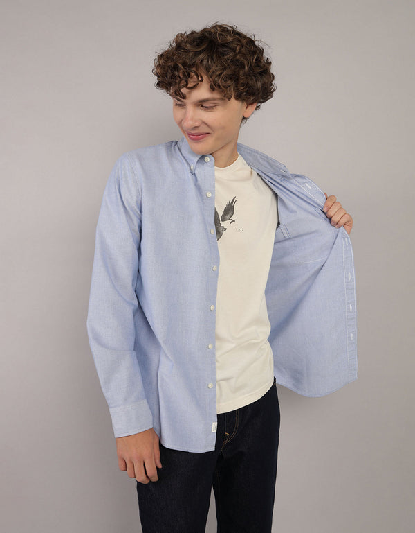 Camisa Oxford Slim Fit Ae - Azul
