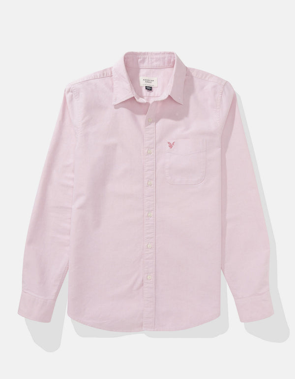 Camisa Oxford Slim Fit Ae - Rosa