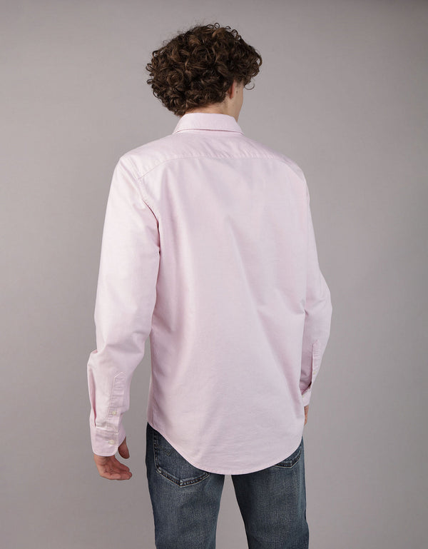 Camisa Oxford Slim Fit Ae - Rosa