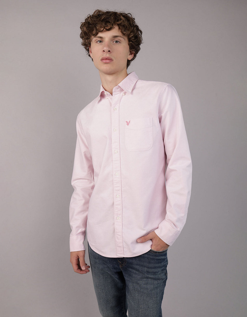 Camisa Oxford Slim Fit Ae - Rosa 5153_2830_615_of
