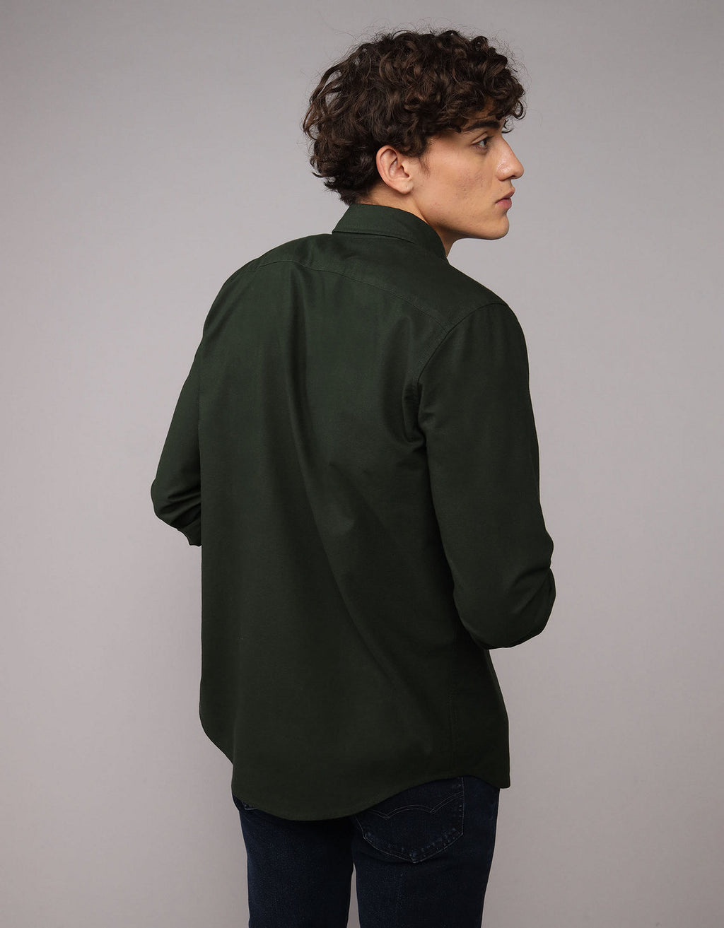Camisa Oxford Slim Fit Ae - Verde 5153_2830_788_ob