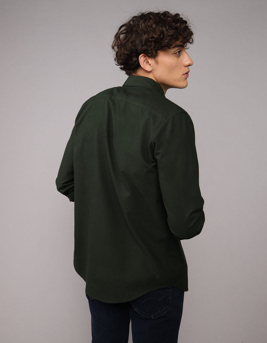 Camisa Oxford Slim Fit Ae - Verde 5153_2830_788_ob