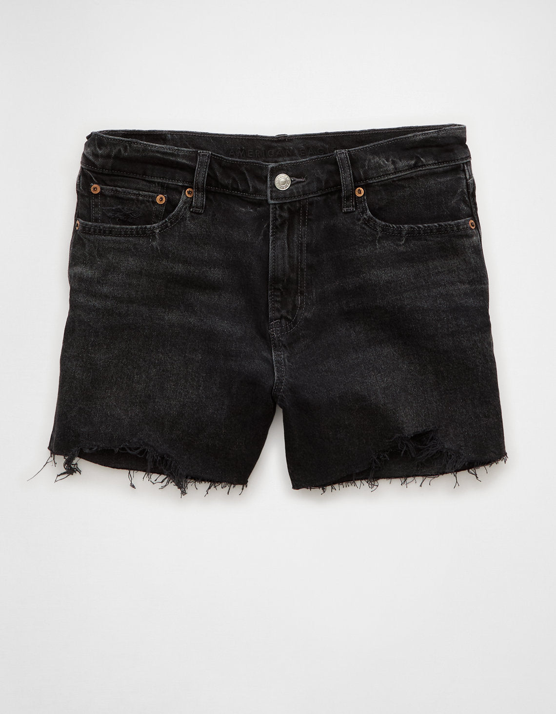 Short en Denim con Corte Ex-Boyfriend y Tiro Bajo para Mujer - Negro 5332_8243_095_f