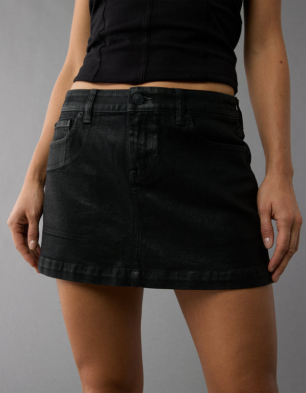 Falda en Denim Talle Bajo Mujer AE - Negro